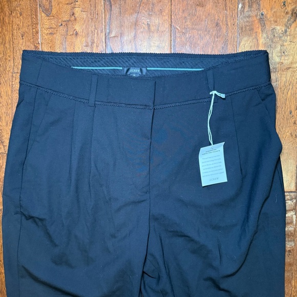 NWT J. Crew Crochet-Trimmed Pleated Trouser Item AQ778 Sz 14 Black - Picture 5 of 15